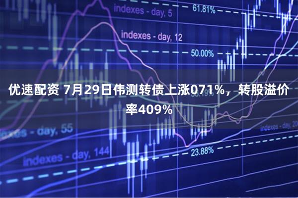 优速配资 7月29日伟测转债上涨071%，转股溢价率409%