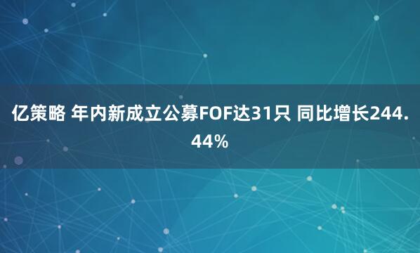 亿策略 年内新成立公募FOF达31只 同比增长244.44%
